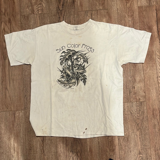 90's Sun Color Frogs Tshirt - 23” x 28.5”