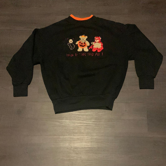 Trick Or Treat Bear Halloween Crewneck - 20” x 22.5”