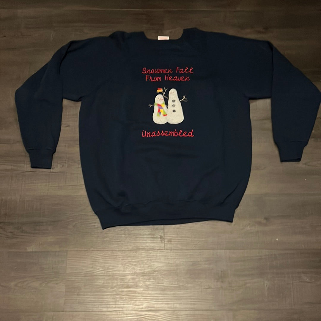 90's Snowmen Fall from Heaven Unassembled Crewneck - 23” x 26”