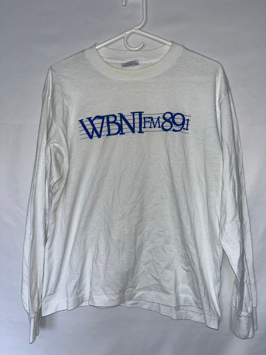 80's TeeJays WBNI FM Longsleeve Shirt - Small - 19.5” x 24.5”