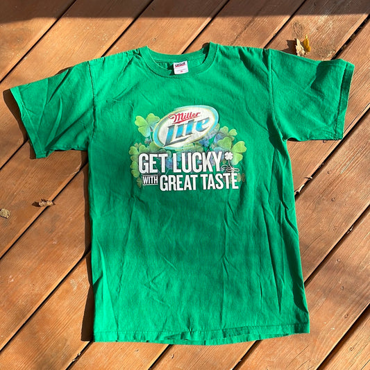 Miller Lite Lucky Leprechaun Tshirt - Small - 18.5” x 27”