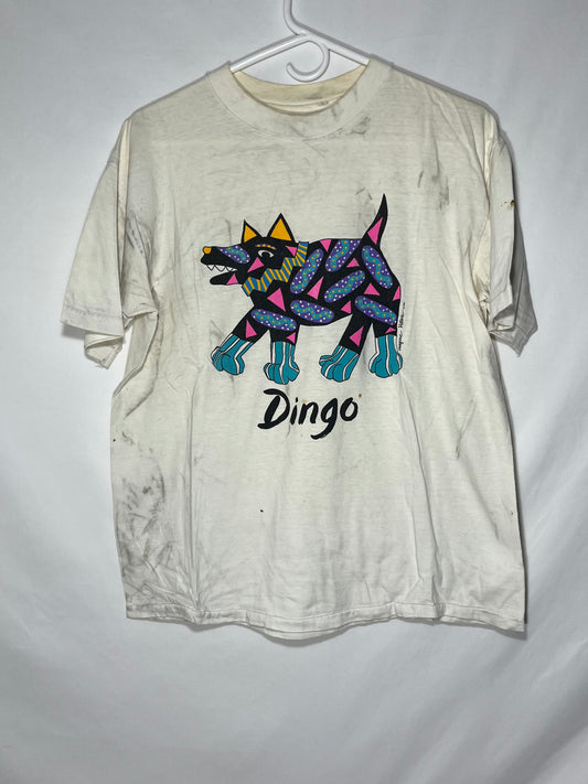 Camiseta de los años 90 Hanes Beefy Dingo - Pequeña - 19.5" x 25"