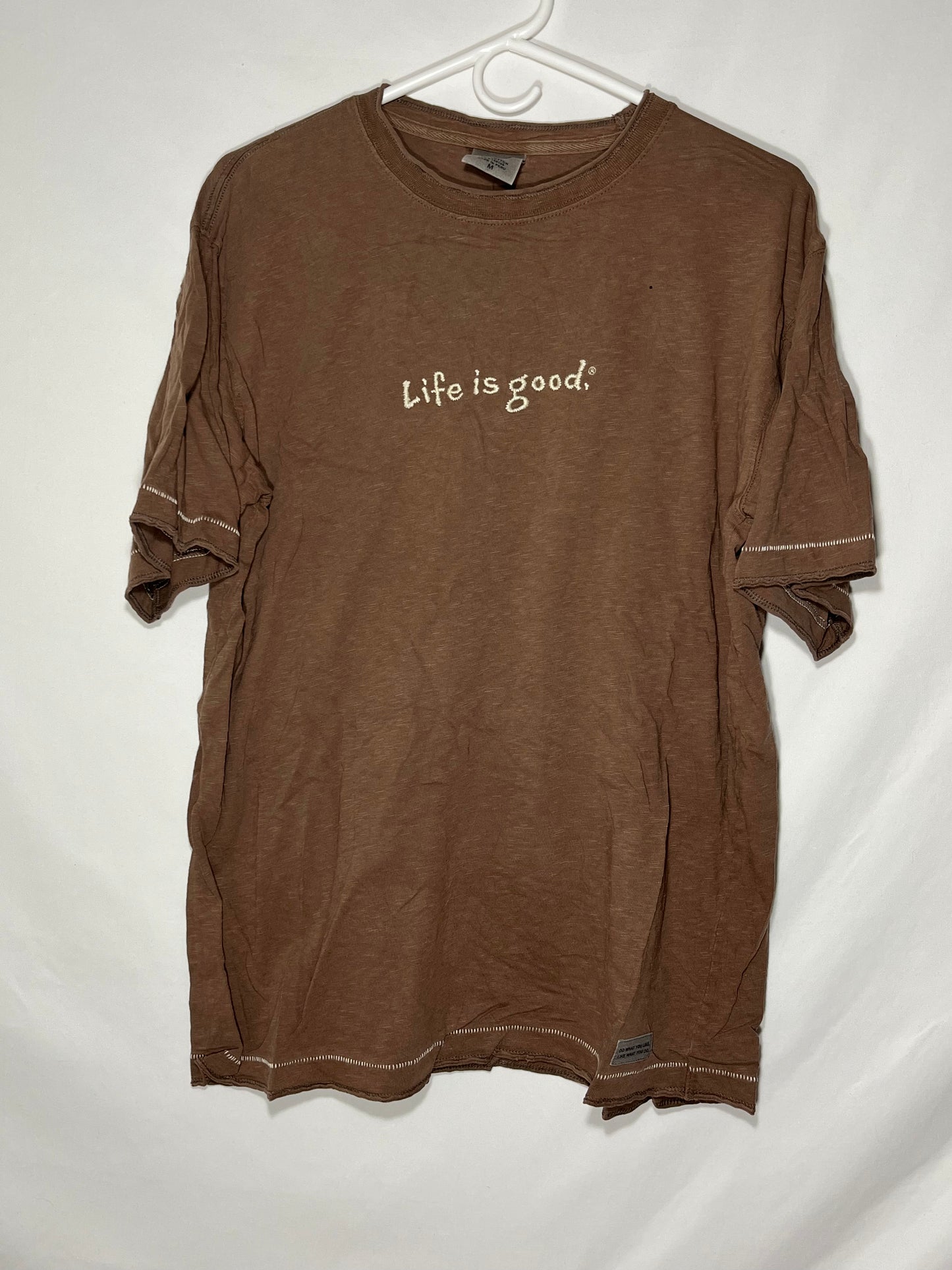 Life is Good Do What You Like Like What You Do Contrast Single Stitched Tshirt - Medium - 21” x 27”