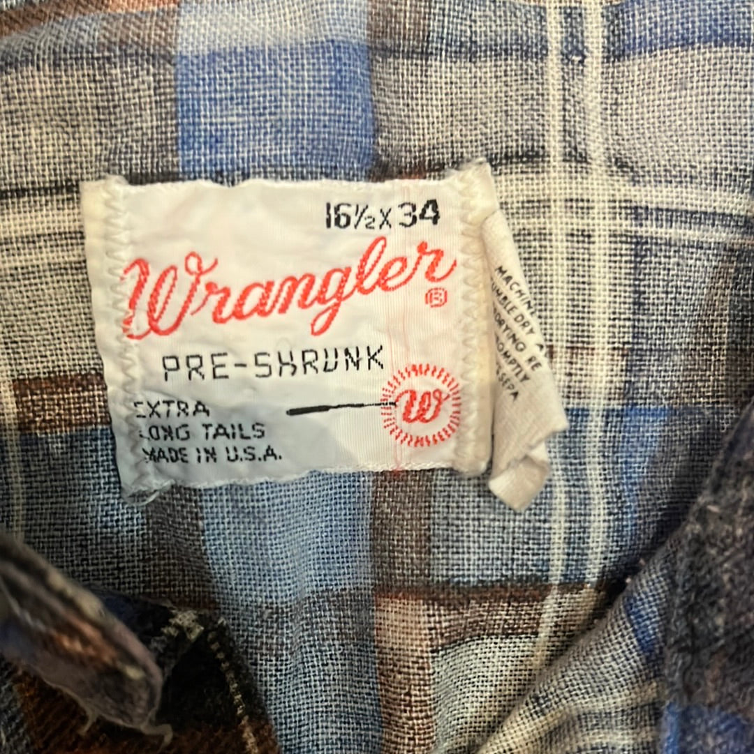 70's Wrangler Western Flannel - 21” x 33”