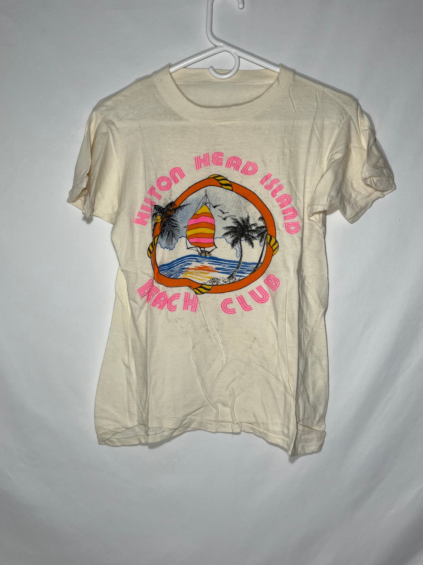 80's Hilton Head Island Beach Club Tshirt - XSmall - 16” x 22.5”