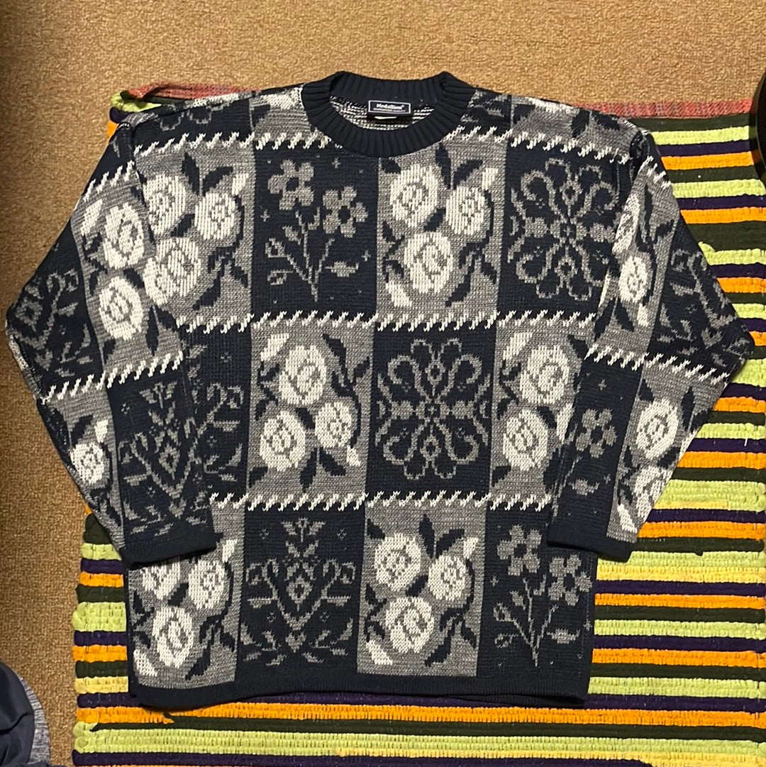 90's Medallion Acrylic Sweater - 22" x 26"