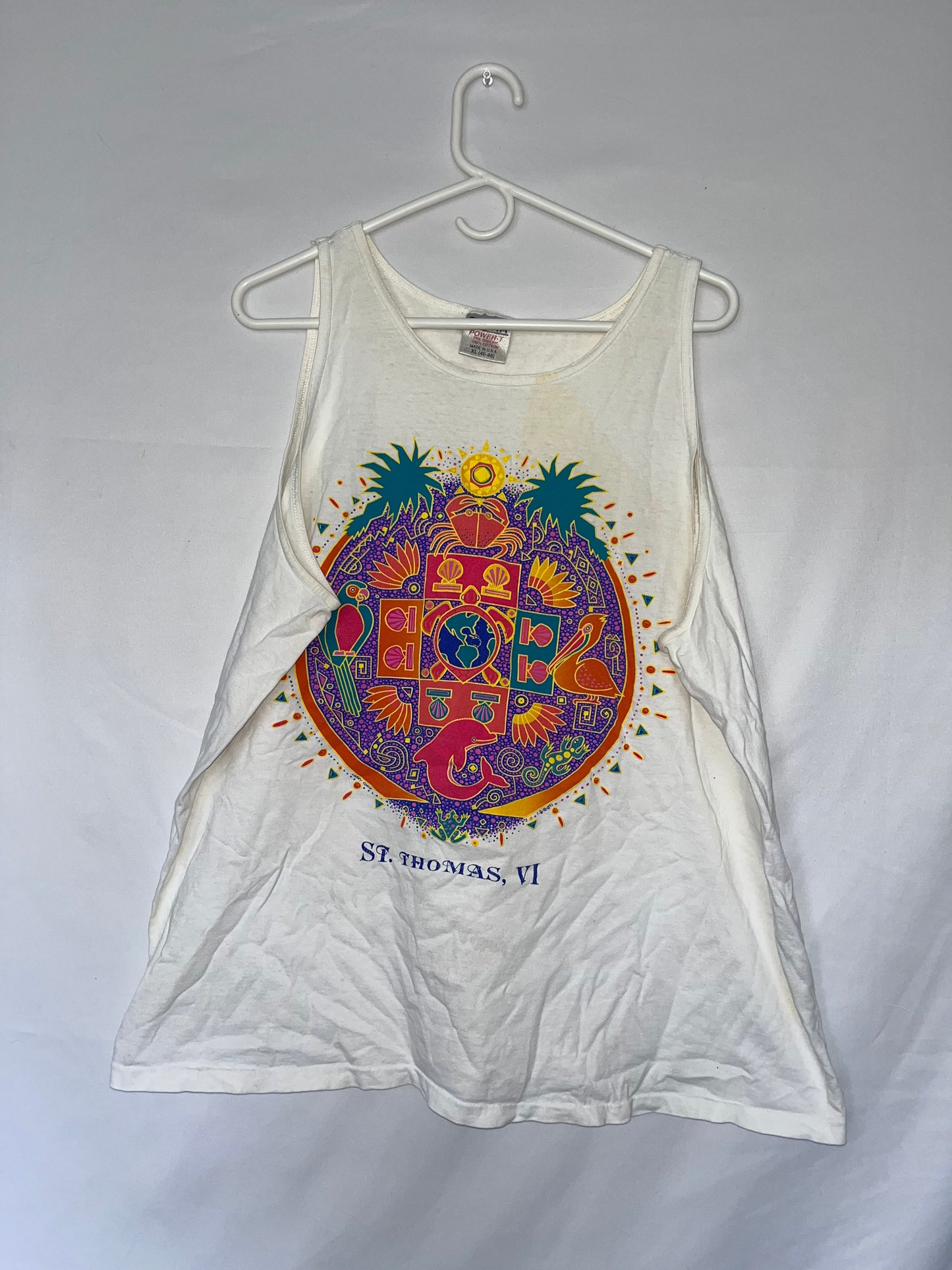 90's Oneita Virgin Islands Tanktop - XLarge - 24” x 25.5”