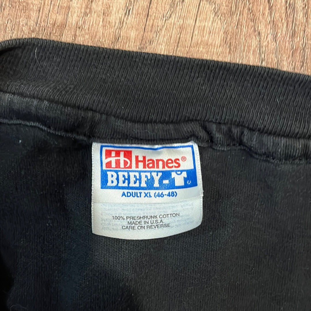 90 年代 Hanes Beefy FBI 迈阿密 T 恤 - 中号 - 21.5” x 27.5”