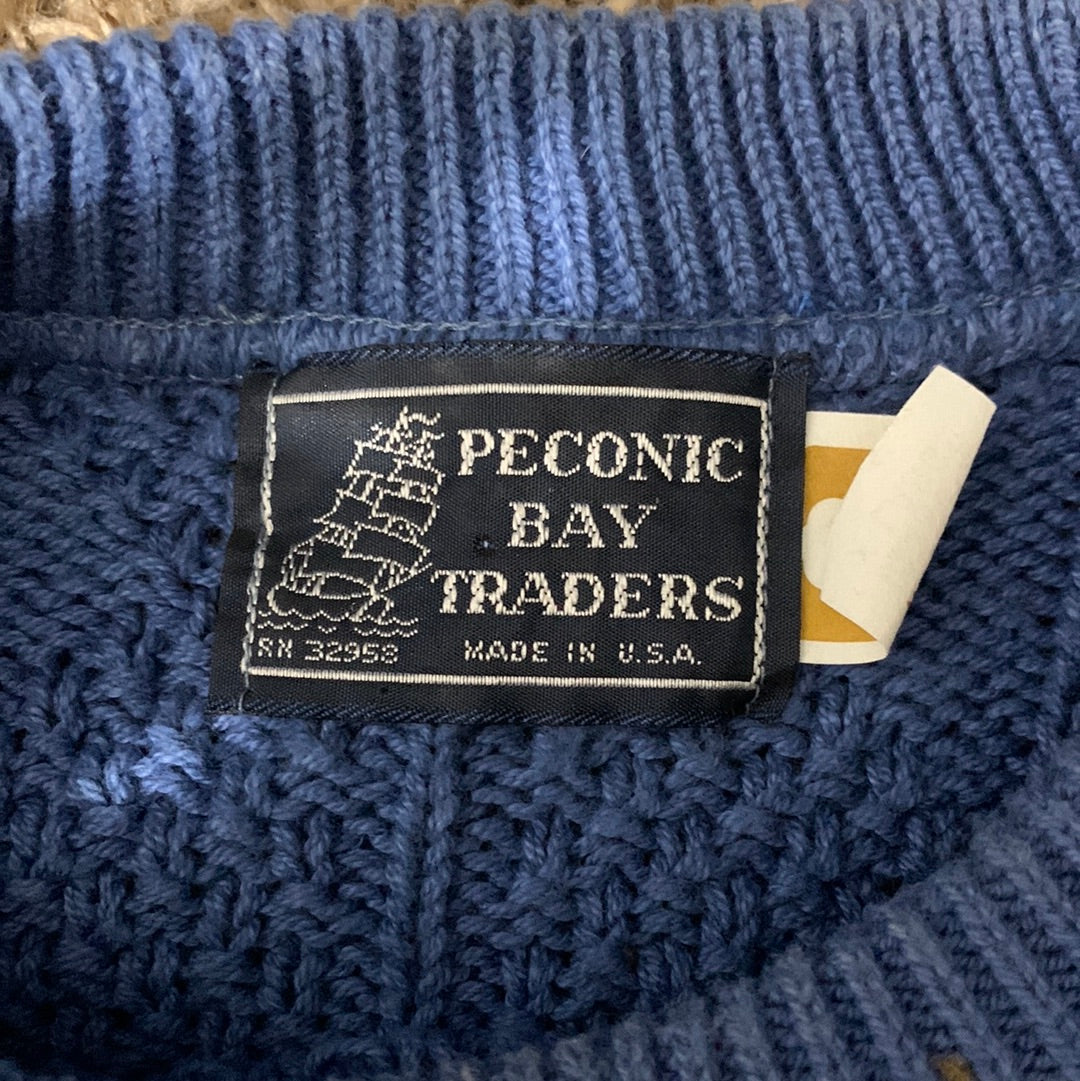 80's Peconic Bay Traders Knit Sweater - XLarge - 24” x 25.5”