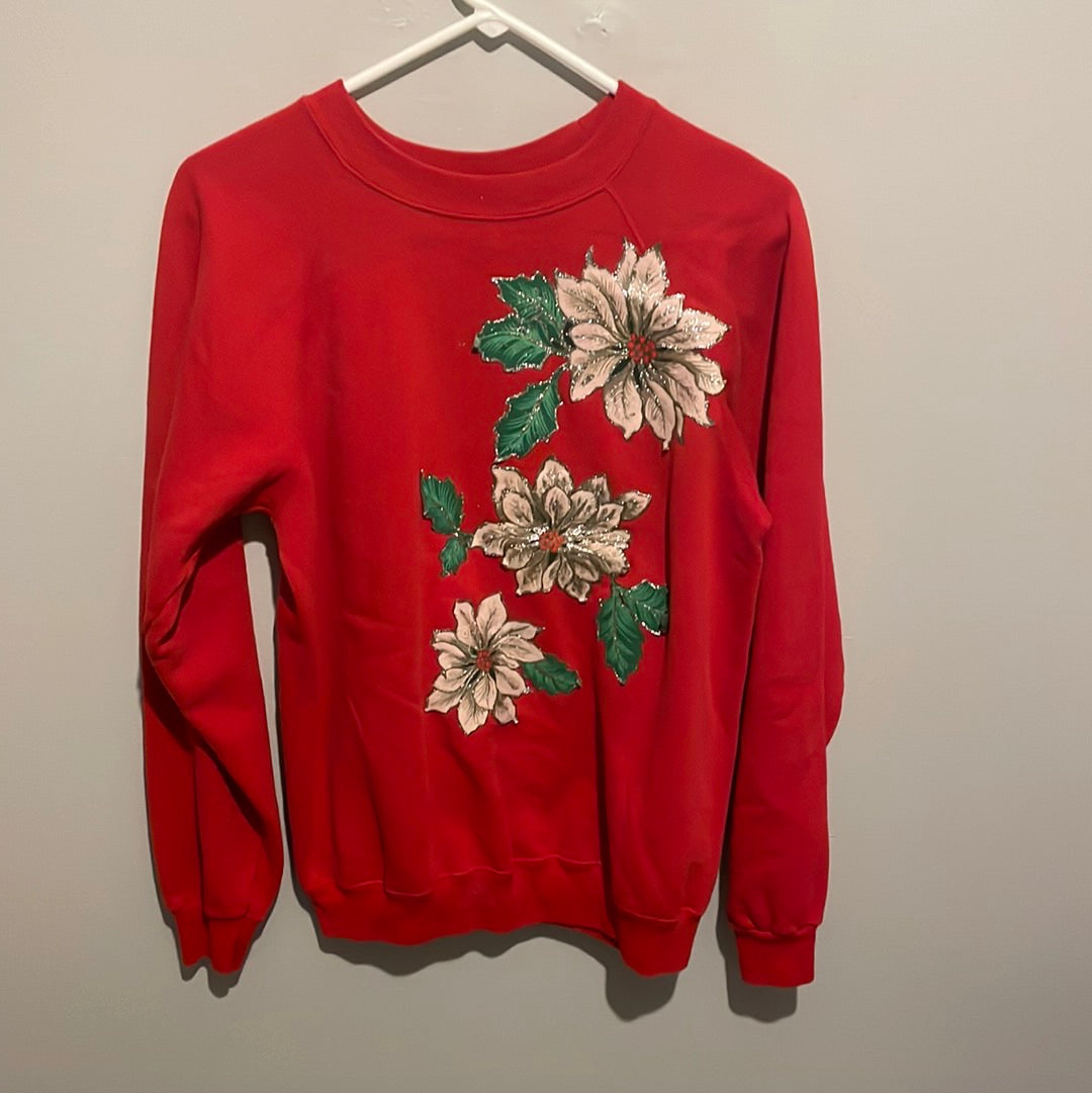 80's Hanes Flower Crewneck - Medium - 20” x 23”