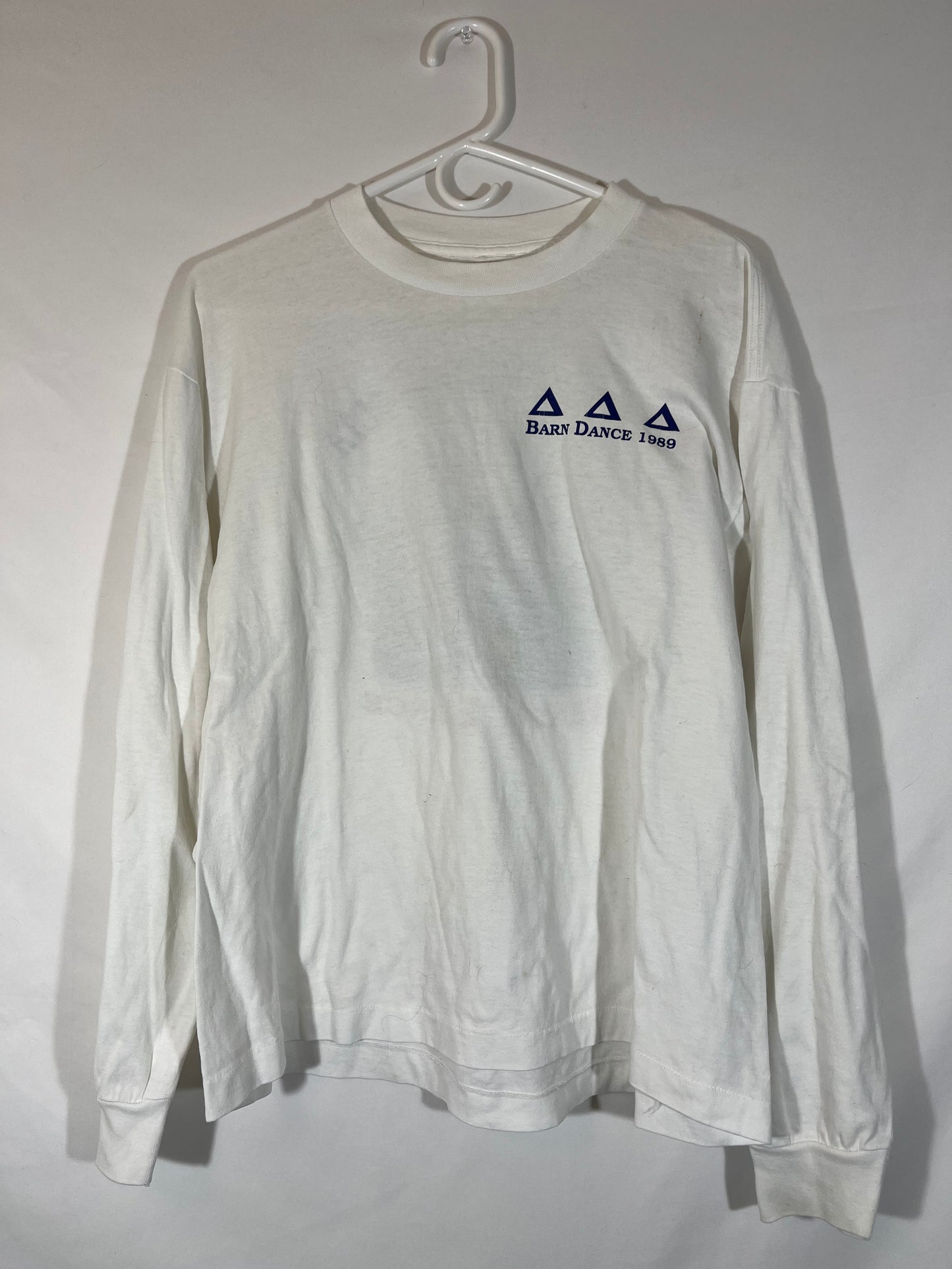 80's TriDelt Barn Dance Long Sleeve Shirt - Medium - 21” x 25”