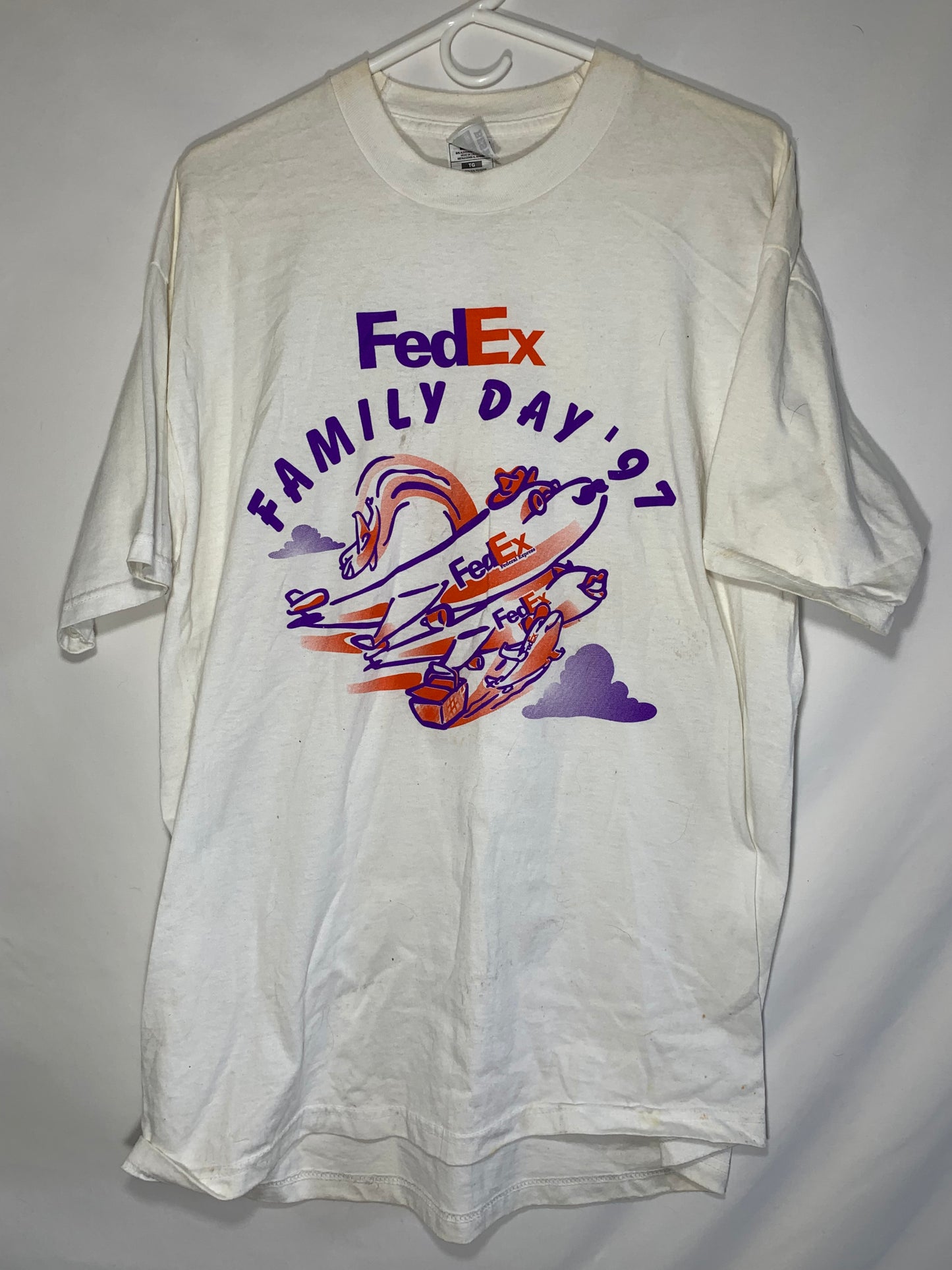 90 年代 FOTL 最佳 FedEx 家庭日 T 恤 - 大号 - 22 英寸 x 31 英寸