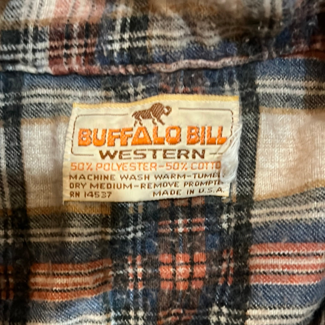 70's Buffalo Bill Western Flannel - 26” x 35”