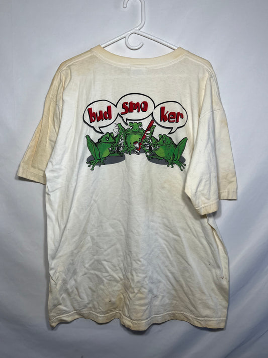 Bud Smoker Frog Tshirt - XLarge - 24.5” x 30”