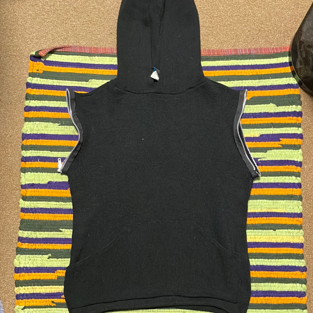 80's Acrylic Zipper Muscle Shirt Sweater - Small - 19" x 22.5"