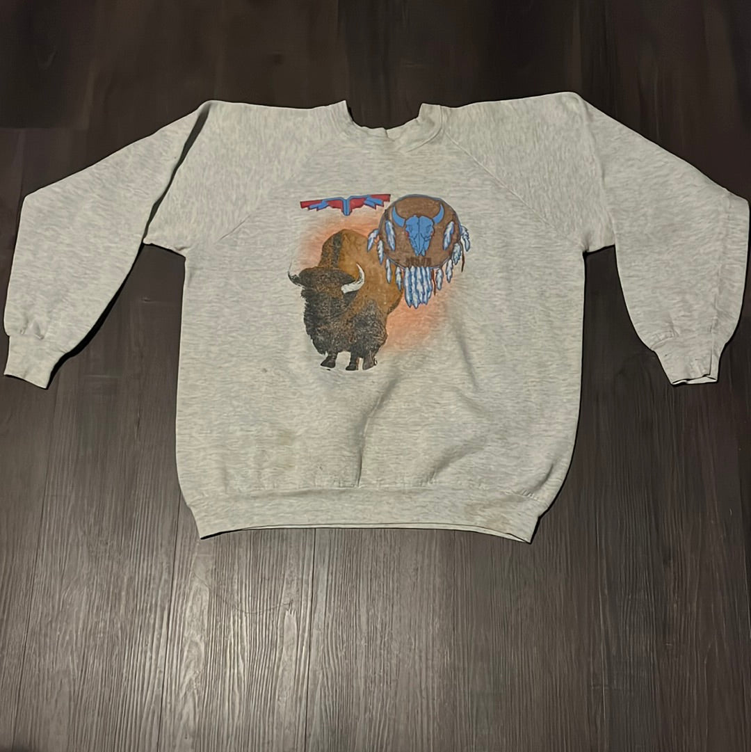 90's Bison/Buffalo Crewneck - 22” x 23”