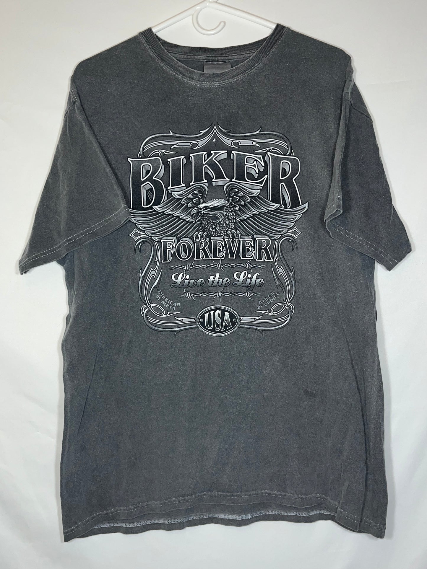 Hudson Leather Biker Tshirt - Medium - 21” x 28”