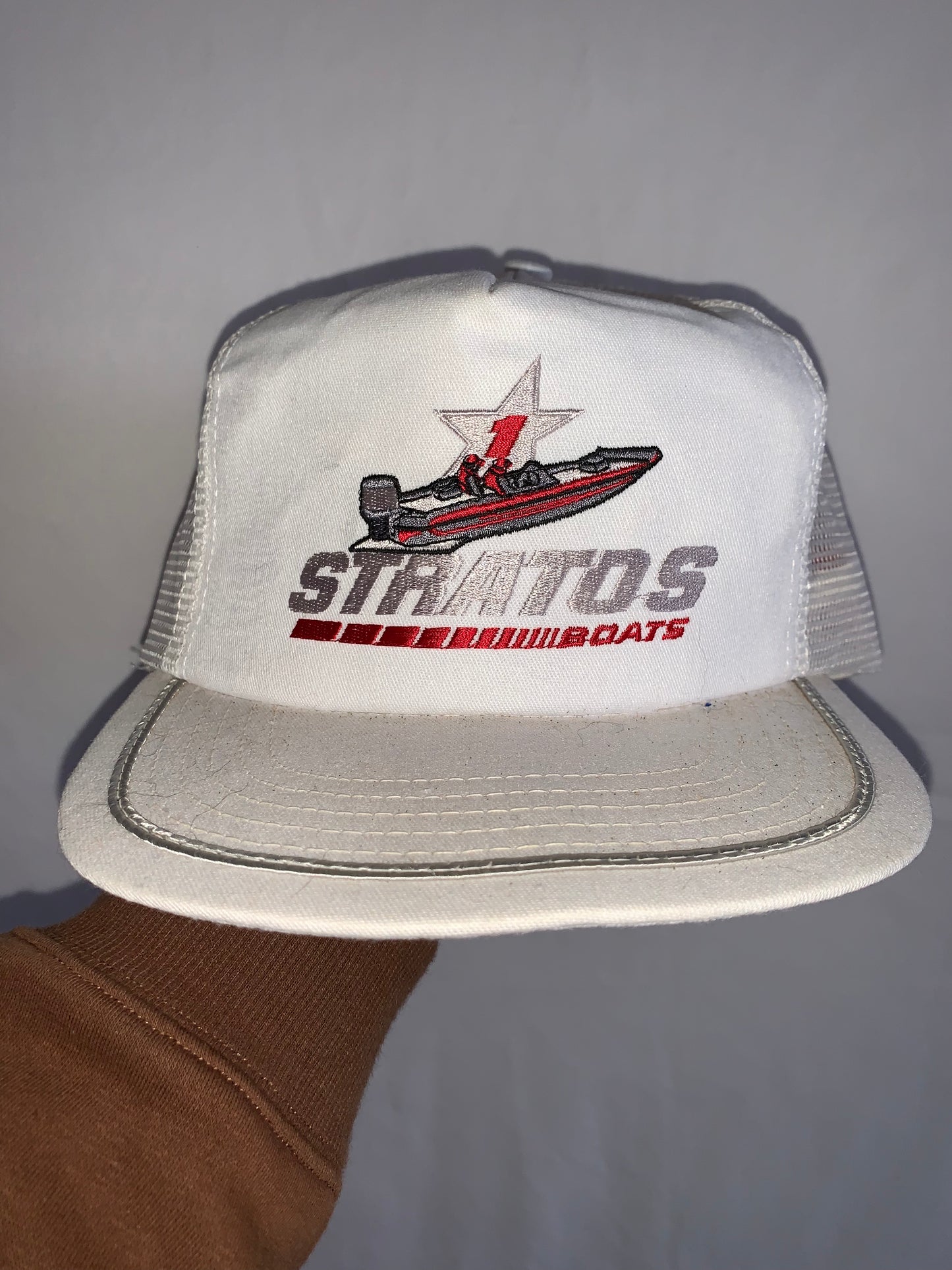 Gorra de camionero MiUSA Stratos Boats de los años 90