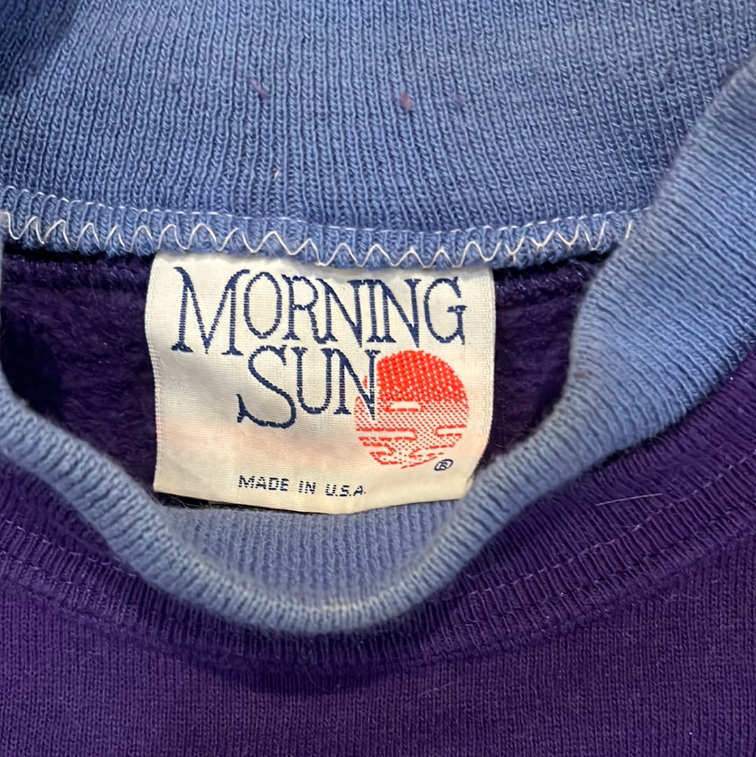 90 年代 Morning Sun 雪花圆领毛衣 - 大号 - 23 英寸 x 27 英寸