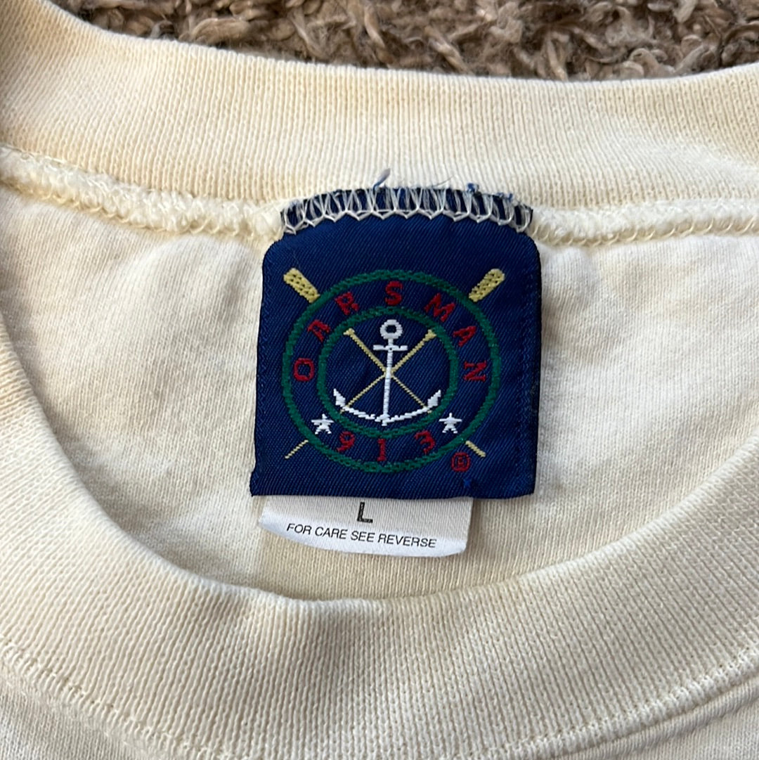 90 年代 Oarsman Yacht Club Newport 圆领运动衫 - 大号 - 22 英寸 x 25 英寸