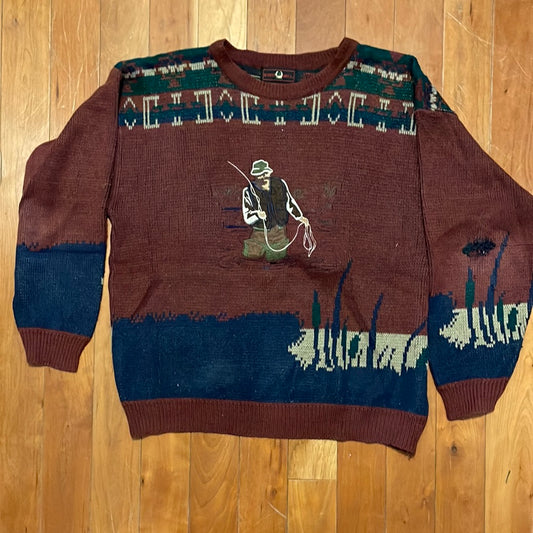 80's Acrylic Fishing Sweater - 24" x 25"