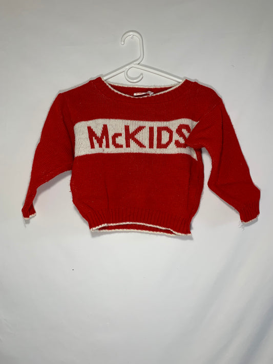 80 年代 McKids 毛衣 - XS 码 - 15.5” x 14.5”