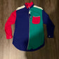Camisa de acordeón de rayón de los años 80 - Pequeña - 18.5 "x 28"