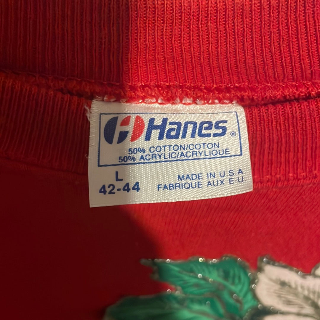 80 年代 Hanes Flower 圆领毛衣 - 中号 - 20” x 23”