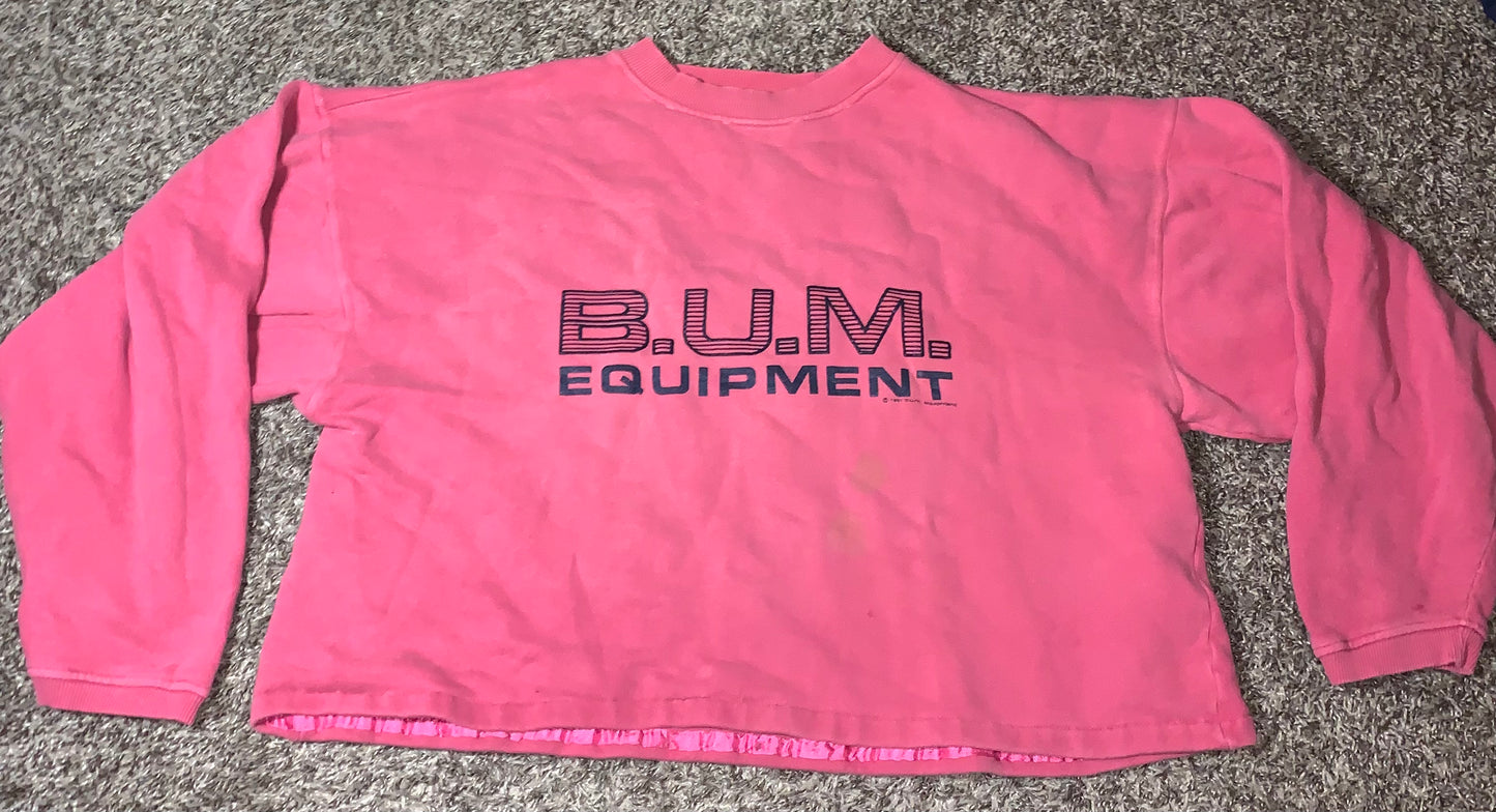 90's BUM Equipment Cropped Crewneck - Medium - 21” x 26”