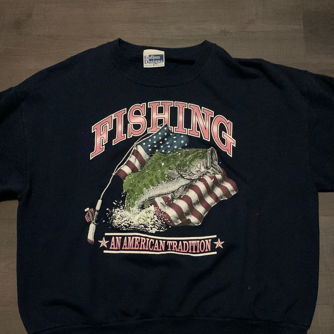 90's Fishing Crewneck - 26” x 26”