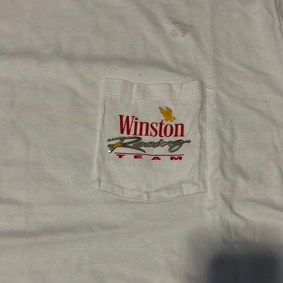 winston cigarette t shirt Vintage Mens XL Single Stitch Red Stains Vintage winston eagle tshirt -