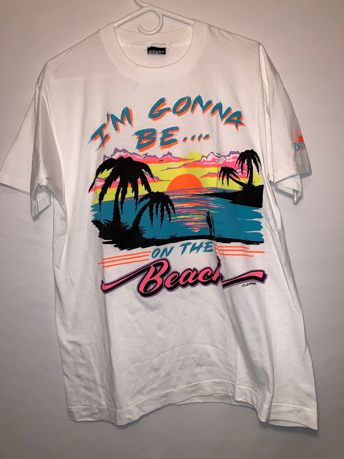 80 年代 I’m Gonna Be On The Beach T 恤 - 中号 - 20” x 27.5”