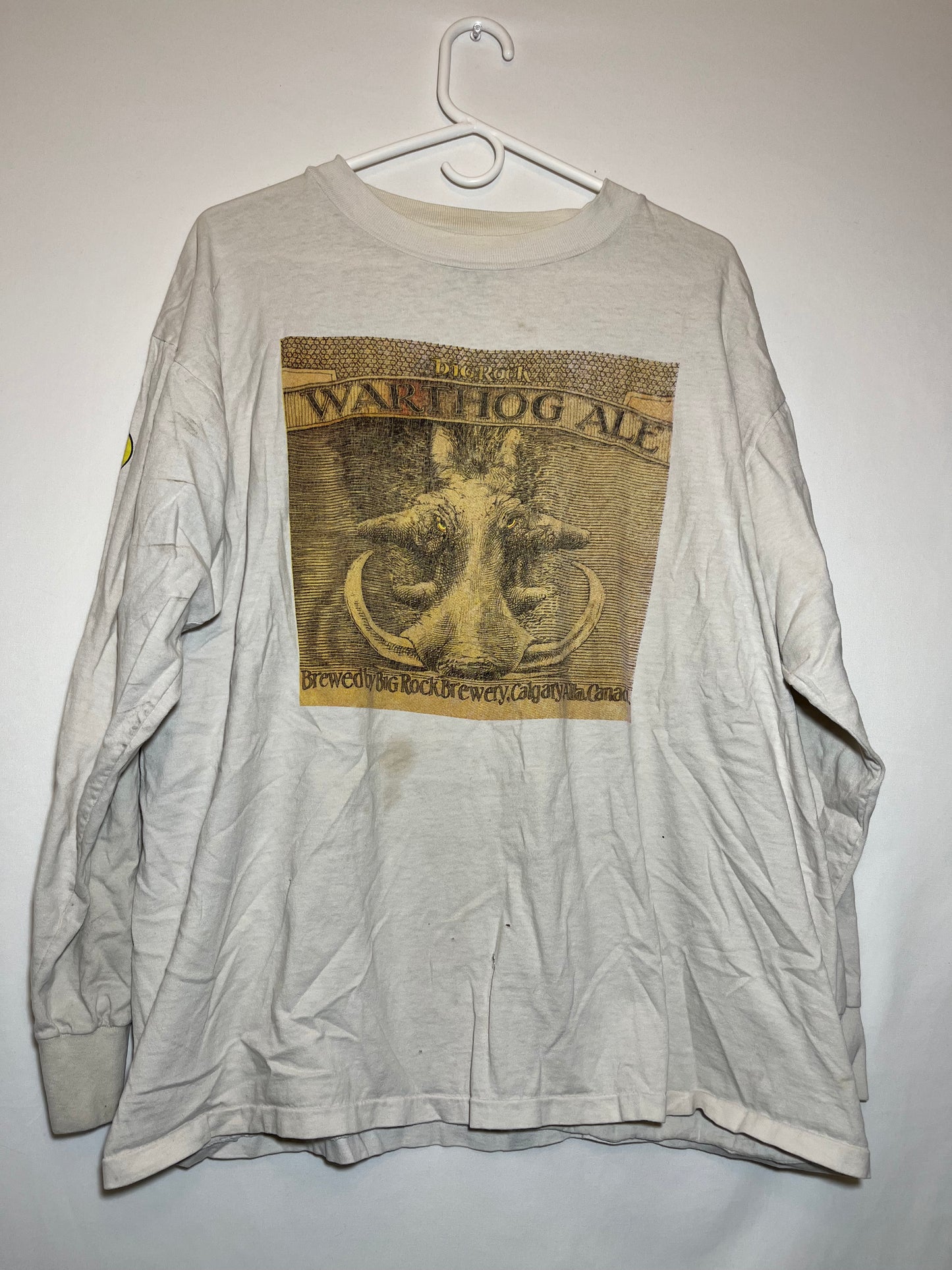 Camisa de manga larga Oneita Warthog Big Rock de los años 90 - Grande - 23.5 "x 27"