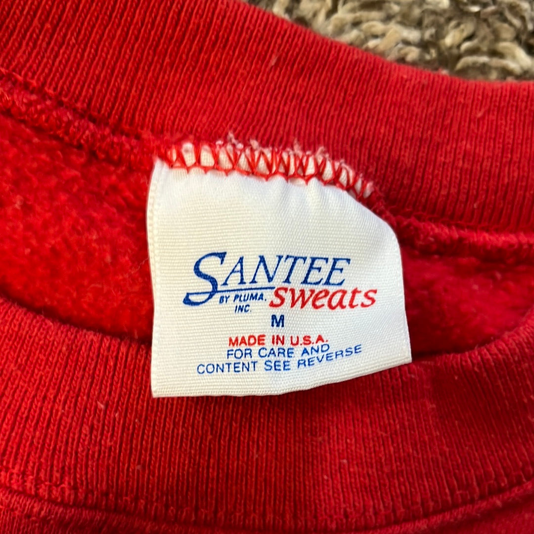 80/90's Santee Sweats Indiana Uni Crewneck Sweatshirt - Small - 18.5” x 25”