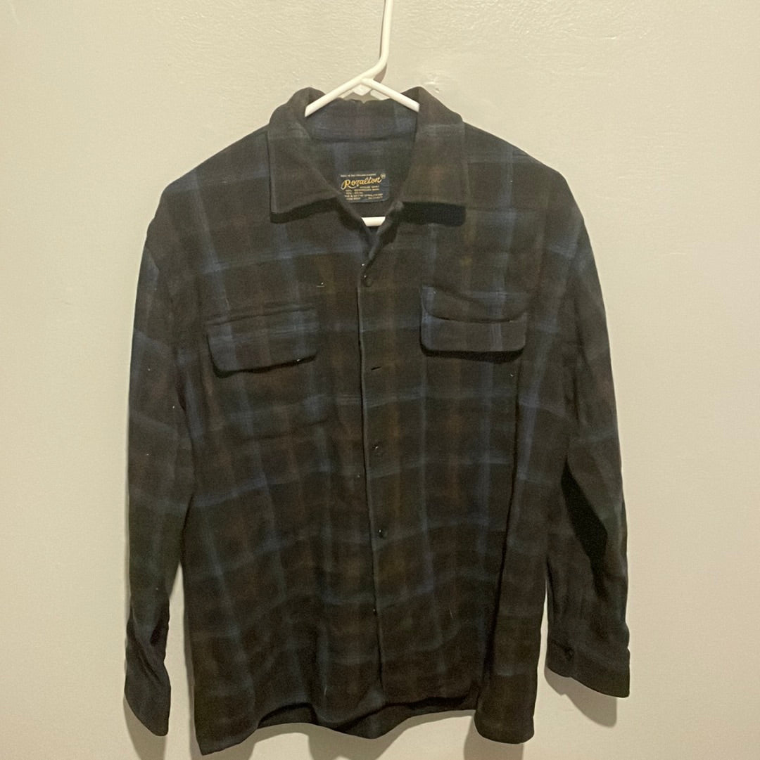 80's Royalton Loop Collar Flannel - Medium - 21” x 28”