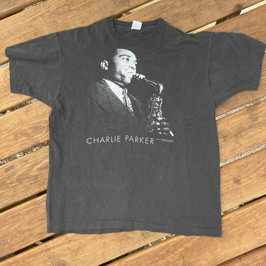 1990 年代 Charlie Parker 萨克斯 T 恤 - XL