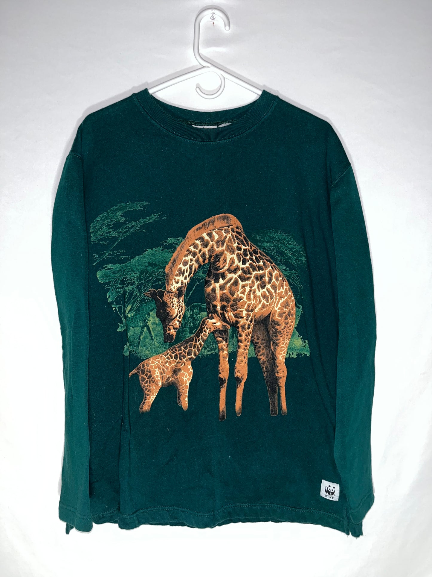 90's WWF Giraffe Longsleeve Shirt - Large - 23” x 28.5”