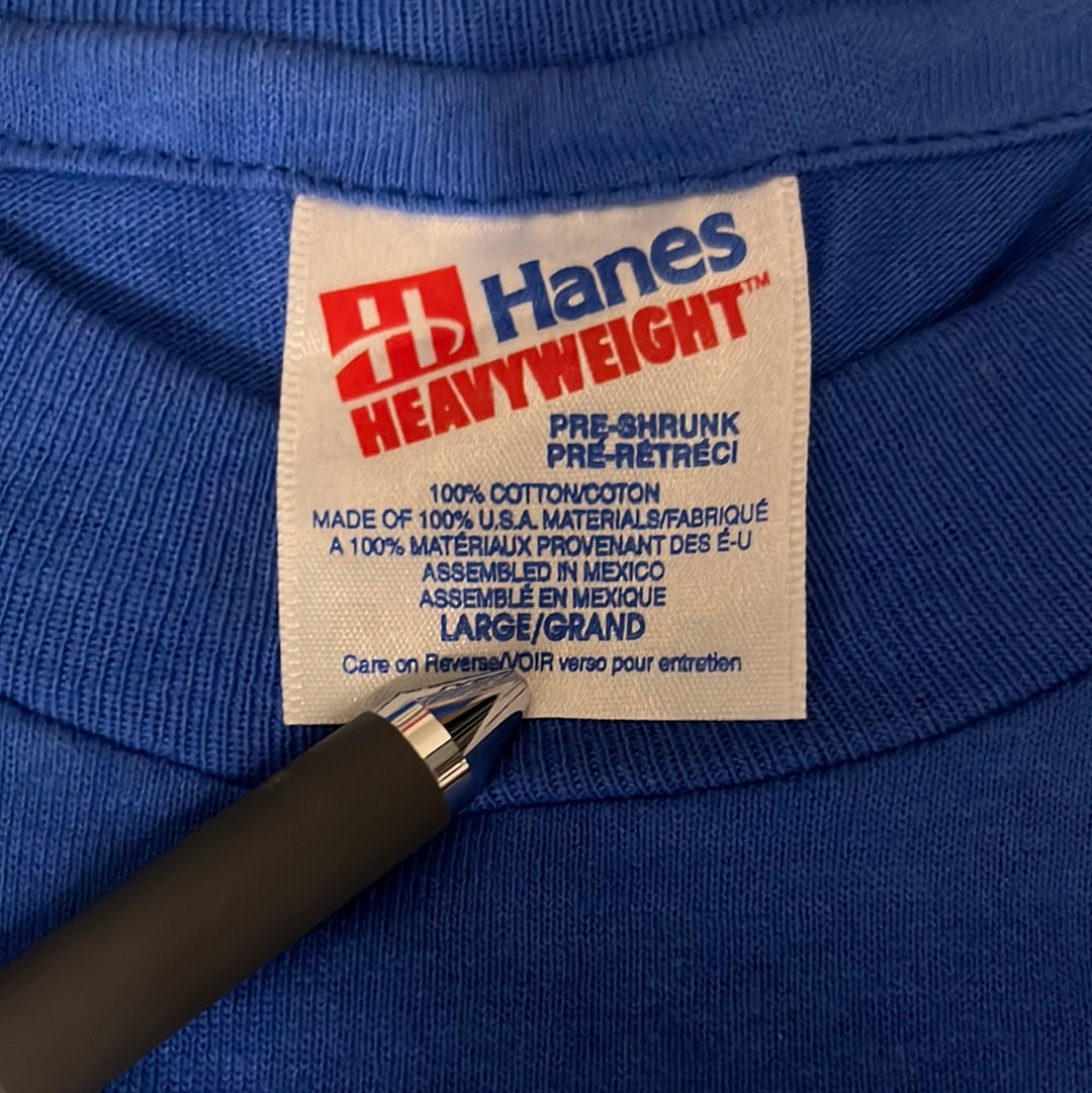 90 年代 Hanes Heavyweight USA 正品美国 T 恤 - 中号 - 21 英寸 x 29.5 英寸