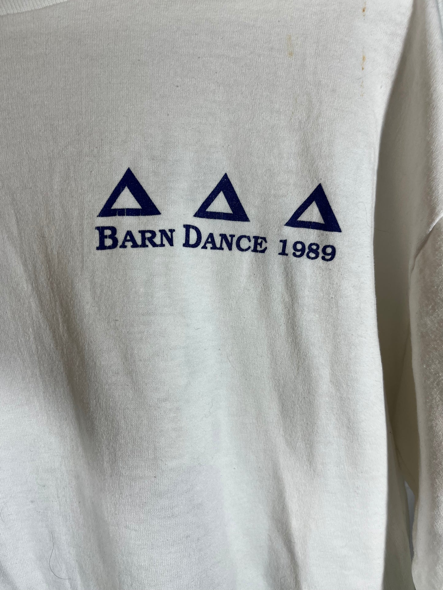 80's TriDelt Barn Dance Long Sleeve Shirt - Medium - 21” x 25”