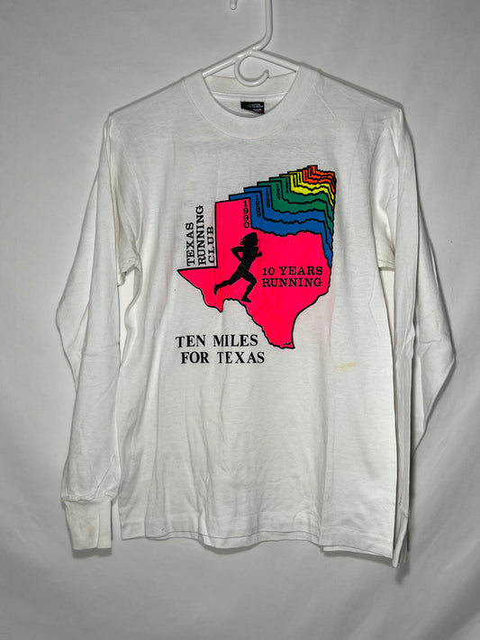 80/90's Screen Stars Best Texas Running Club Longsleeve Shirt - XSmall - 17” x 26”