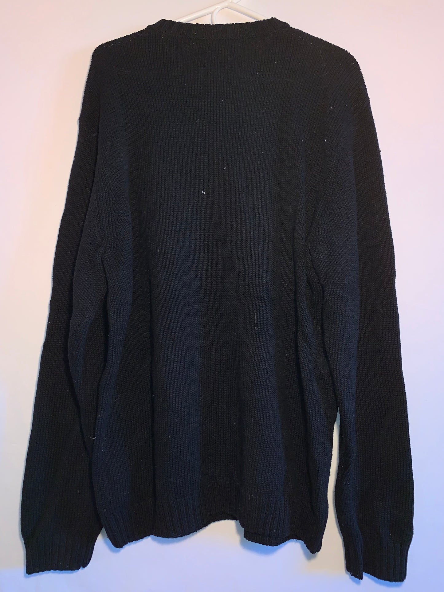 Chaps Black 100% Cotton Sweater - Large - 22.5” x 31”