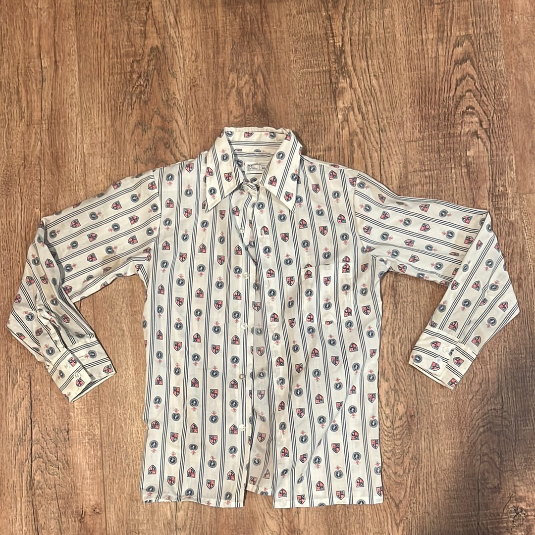 Camisa JCPenney de los años 80 - Pequeña - 18" x 25"