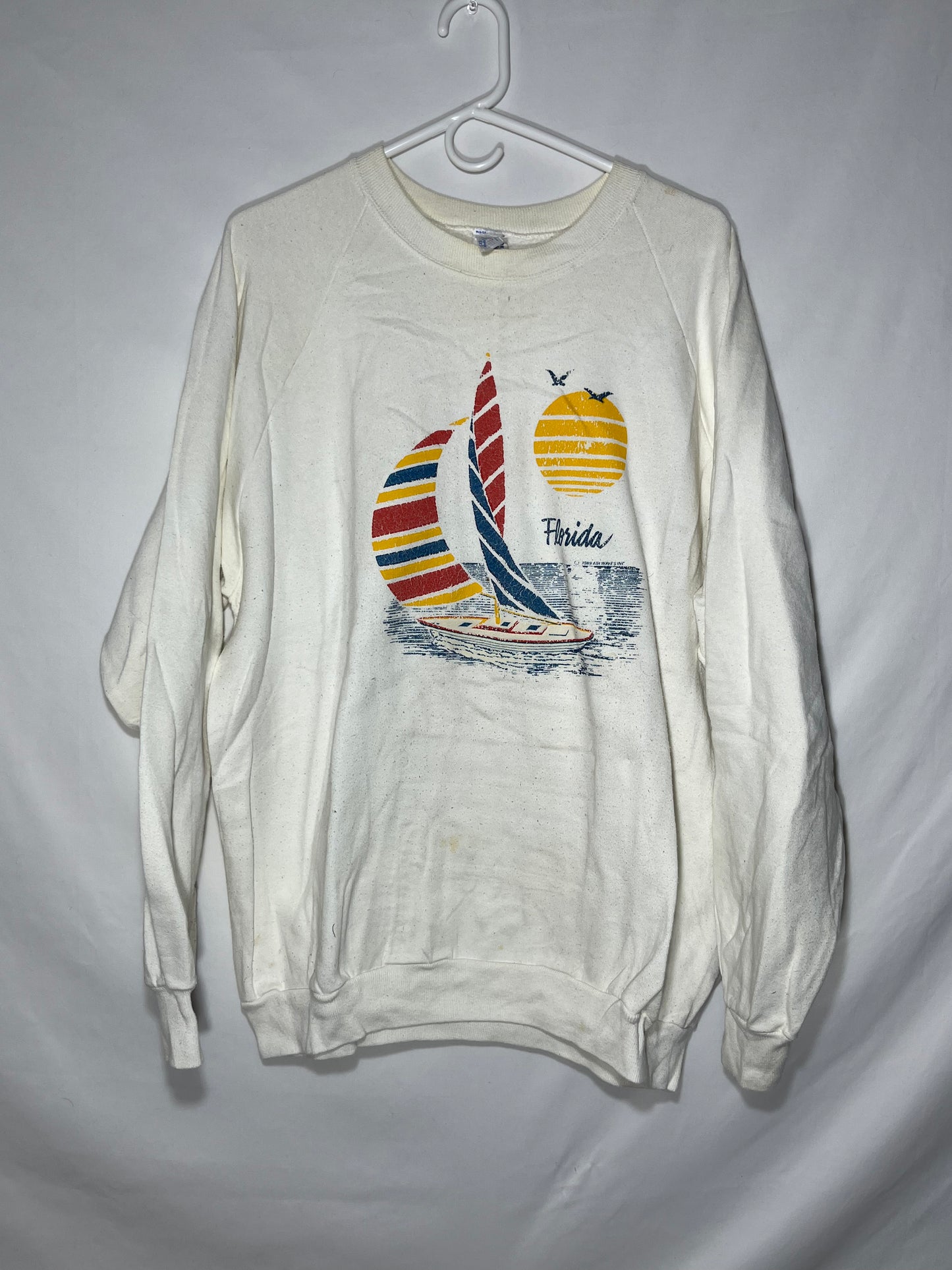 80/90's Jerzees Florida Crewneck Sweatshirt - XLarge - 24” x 27.5”