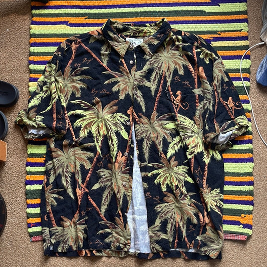 90's Big Dogs Hawaiian Rayon Shirt - XLarge - 25" x 30"